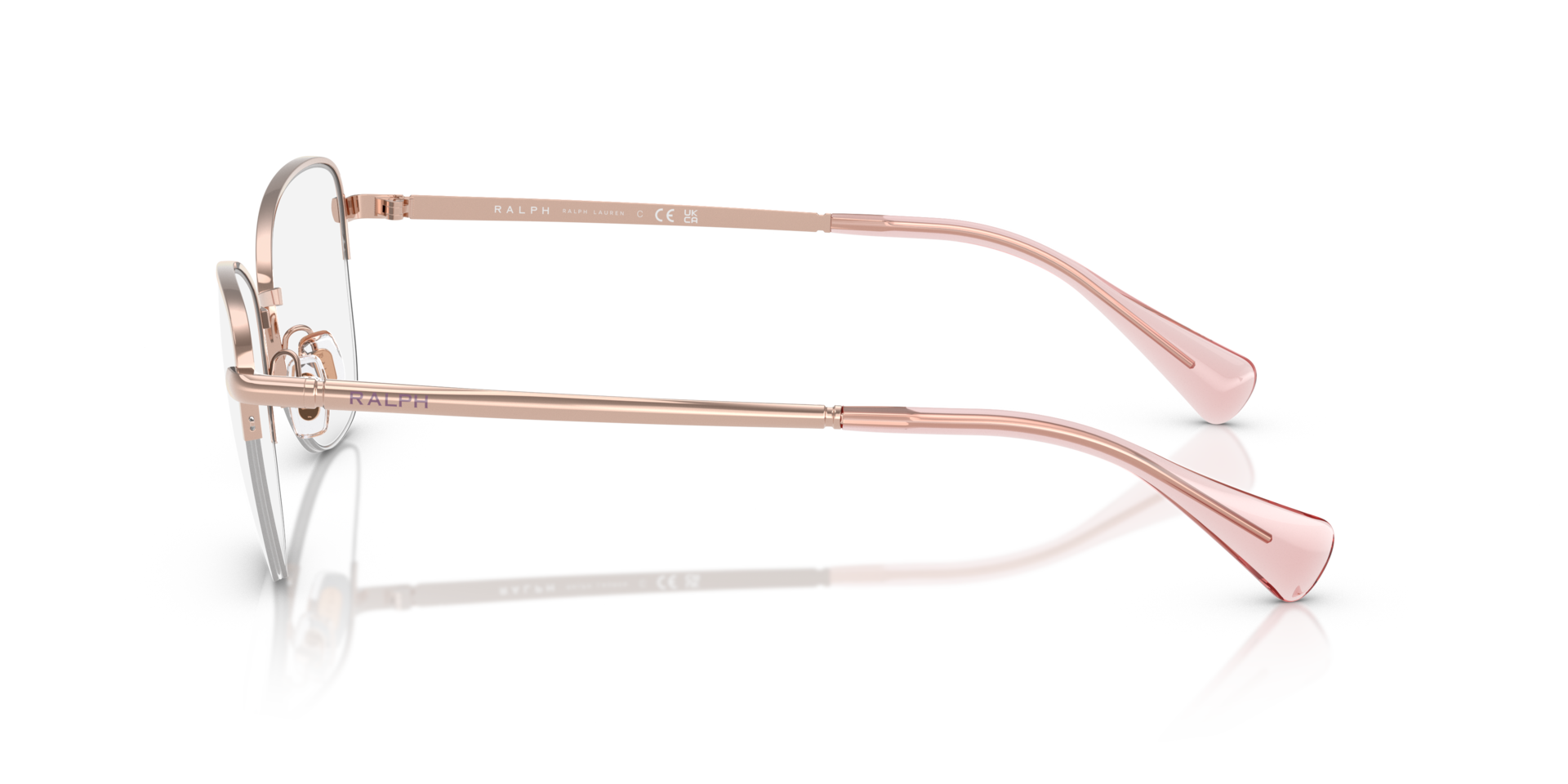 RA6061 Glanzend Roségoud MetaalEyeglass Frames van B24, Zijaanzicht
