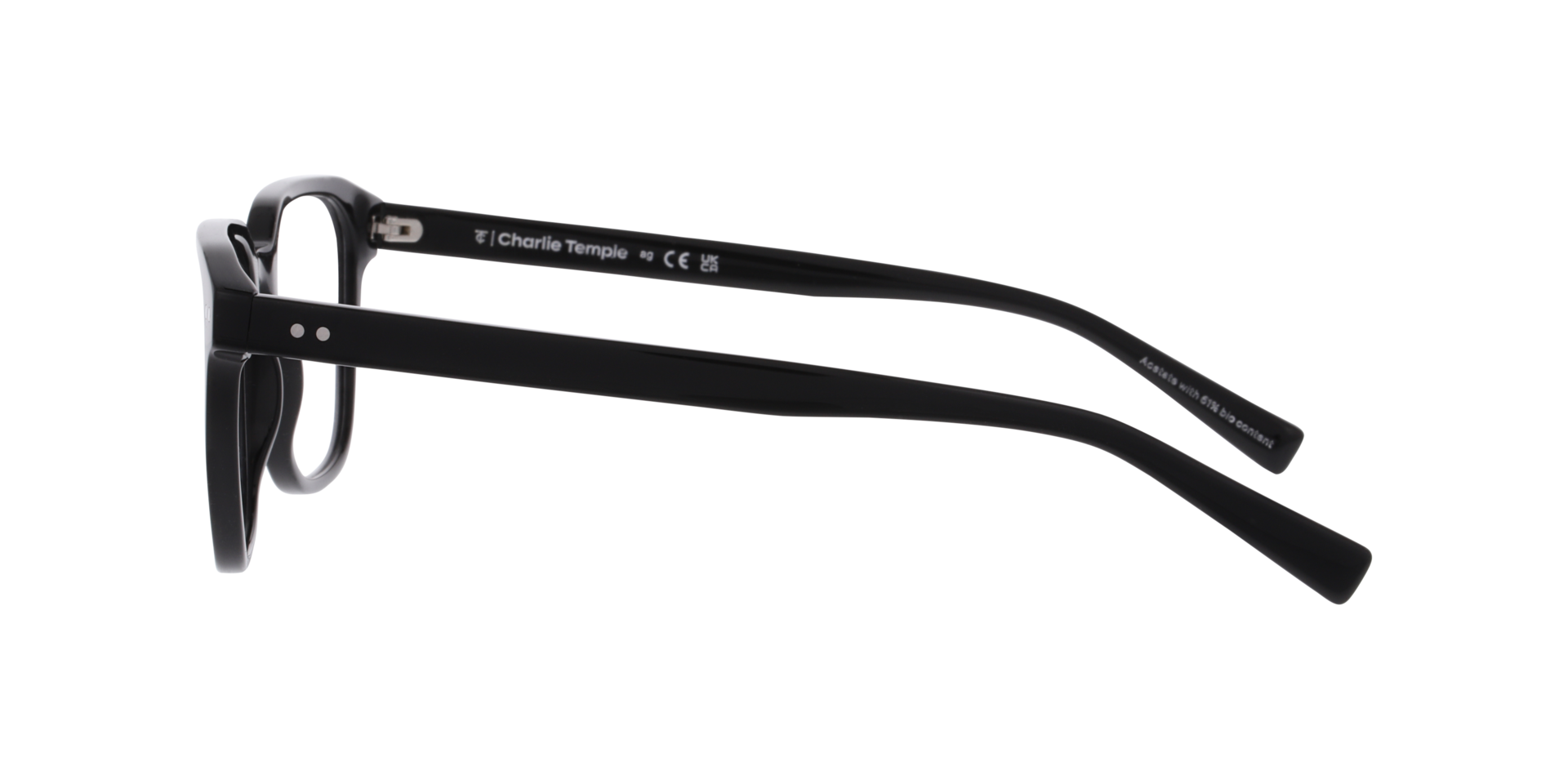 Indi Schwarz AcetatEyeglass Frames von B24, Seitenansicht