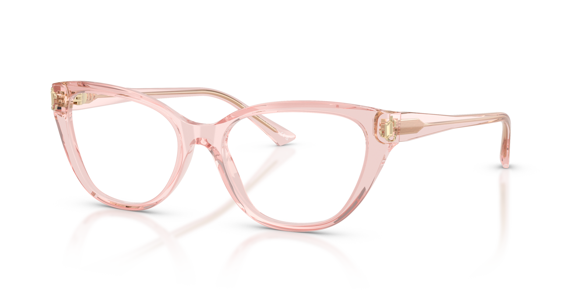 JC3011 Transparant Roze AcetaatEyeglass Frames van B24, Hoekweergave
