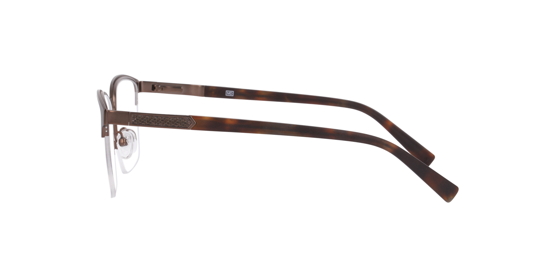 Stirling Bruin MetaalEyeglass Frames van B24, Zijaanzicht